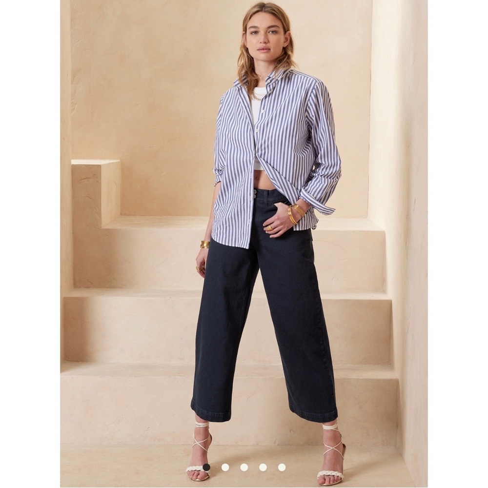Wide-Leg Crop Jean (Rinse Dark Wash)